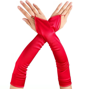 mitaines longues satin gloves rouges 3