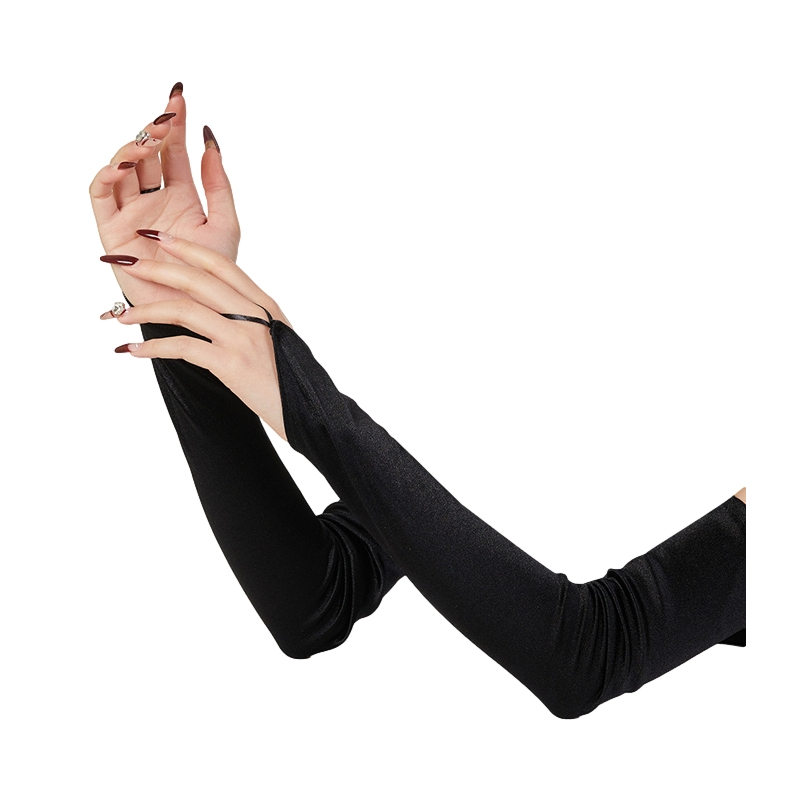 mitaines longues shiny gloves noires 2