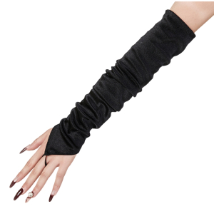mitaines longues shiny gloves noires