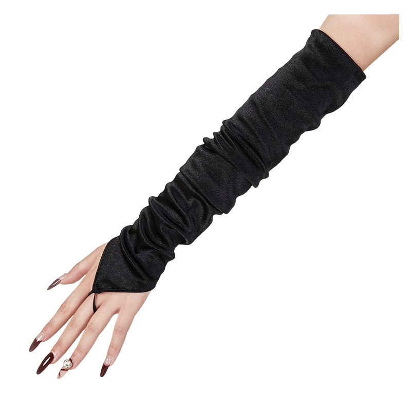 mitaines longues shiny gloves noires