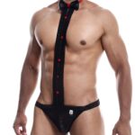 mob tuxedo lace thong black