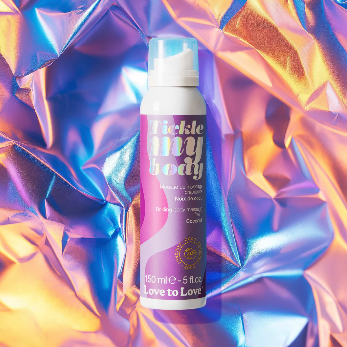 mousse de massage crepitante tickel my body noix de coco 150ml 1