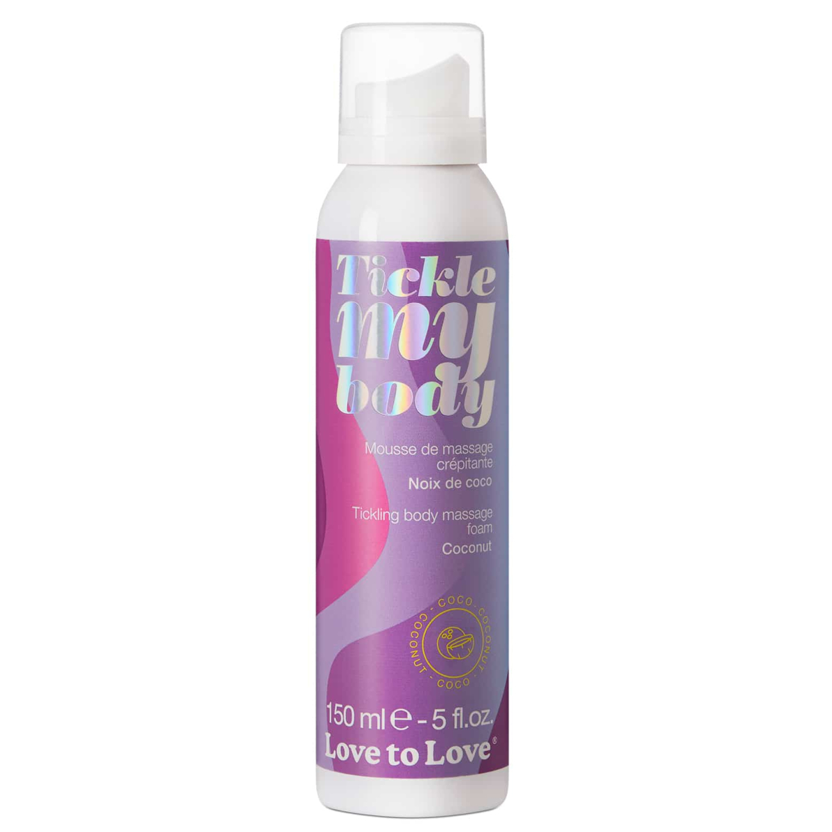 mousse de massage crepitante tickel my body noix de coco 150ml