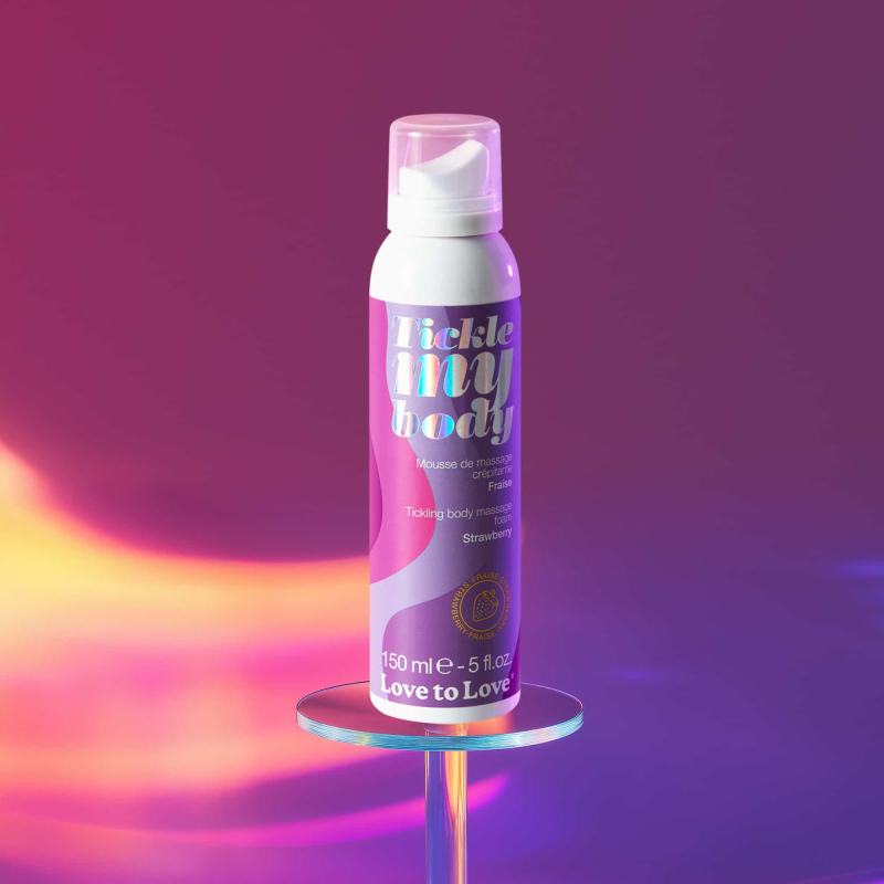 mousse de massage crepitante tickle my body fraise 150ml 1