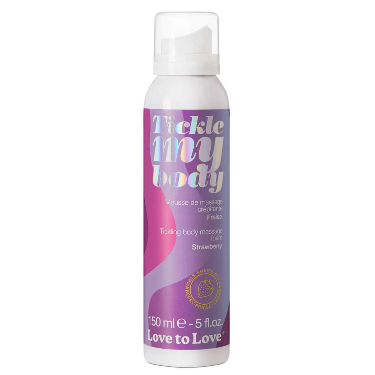 mousse de massage crepitante tickle my body fraise 150ml