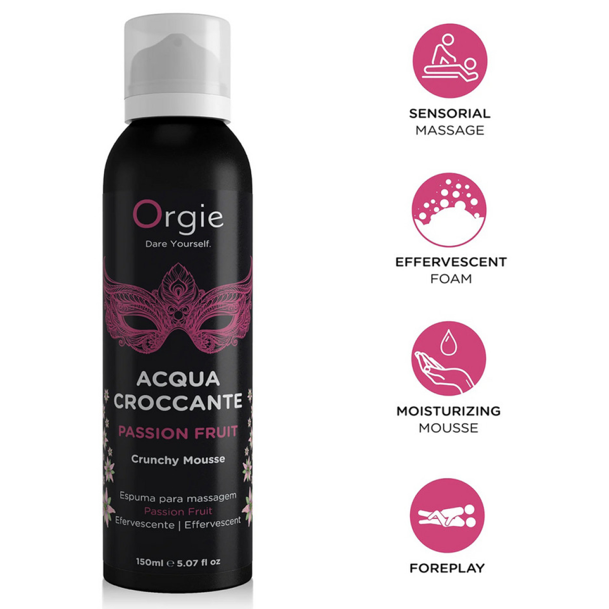 mousse de massage fruit de la passion acqua croccante 150ml 1