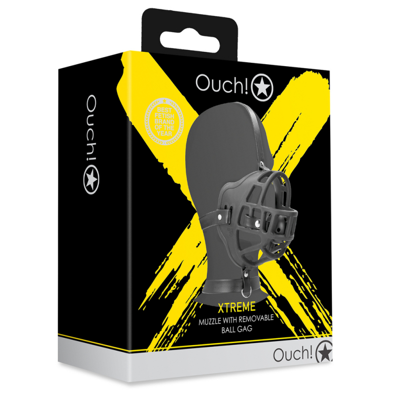 museliere avec baillon boule muzzle gag noire 1