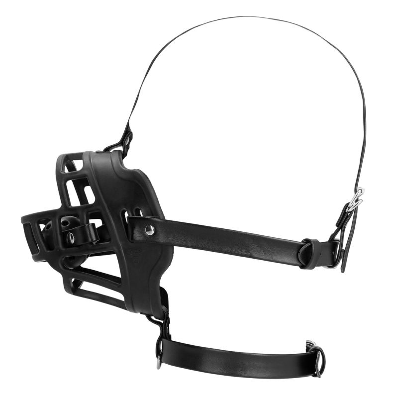 museliere avec baillon boule muzzle gag noire 5