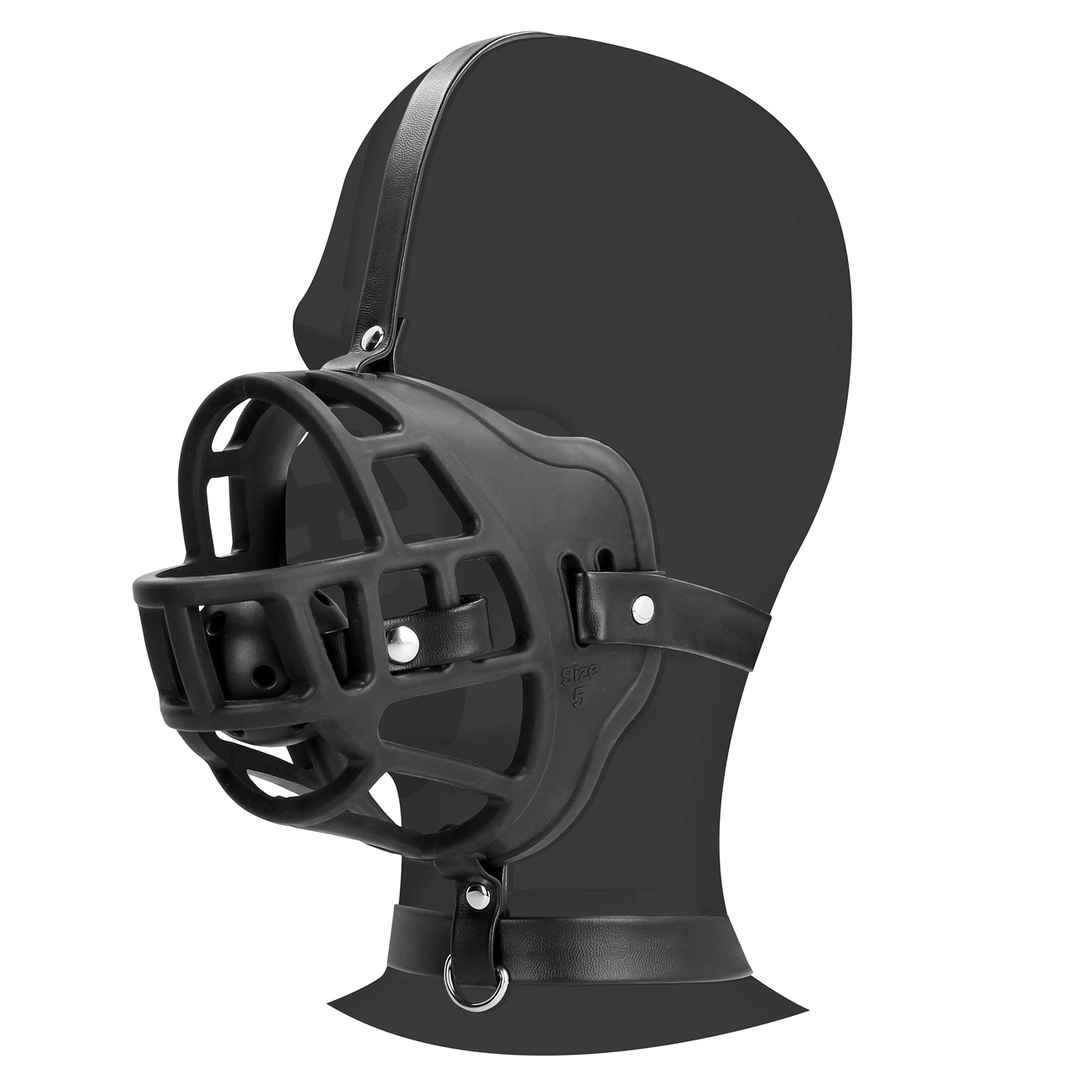 museliere avec baillon boule muzzle gag noire