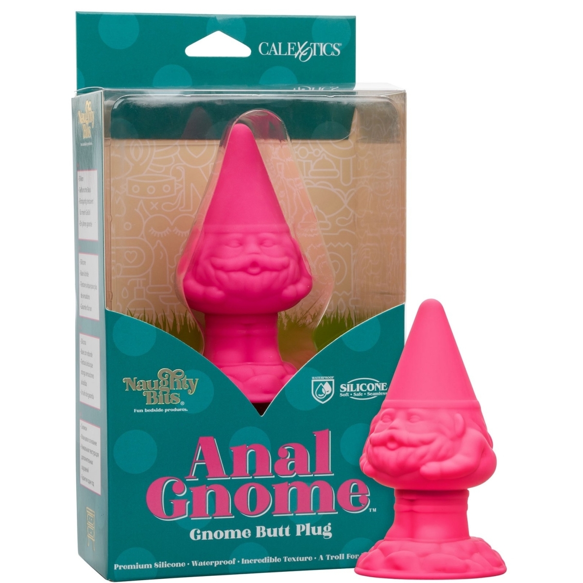 naughty bits anal gnome gnome butt plug pink 7