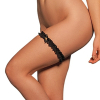 noel elastic lace garter with golden details black os