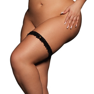 noel elastic lace garter with golden details black osx