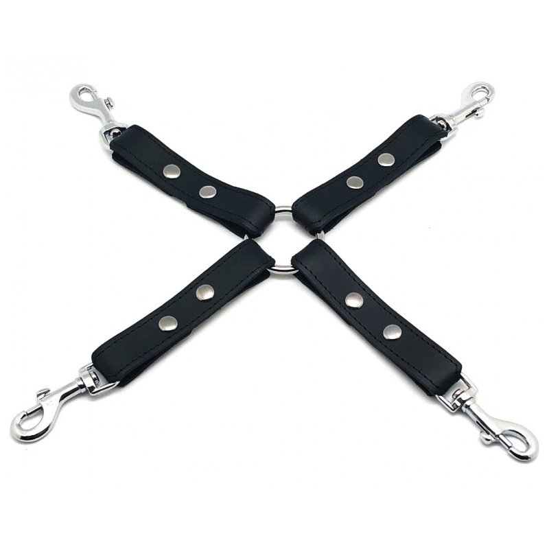 noeud bdsm en cuir avec crochets 1