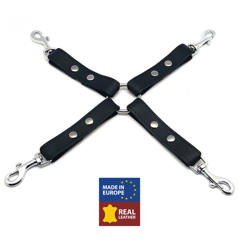 noeud bdsm en cuir avec crochets 2