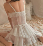 nuisette en dentelle alluring blanche 3