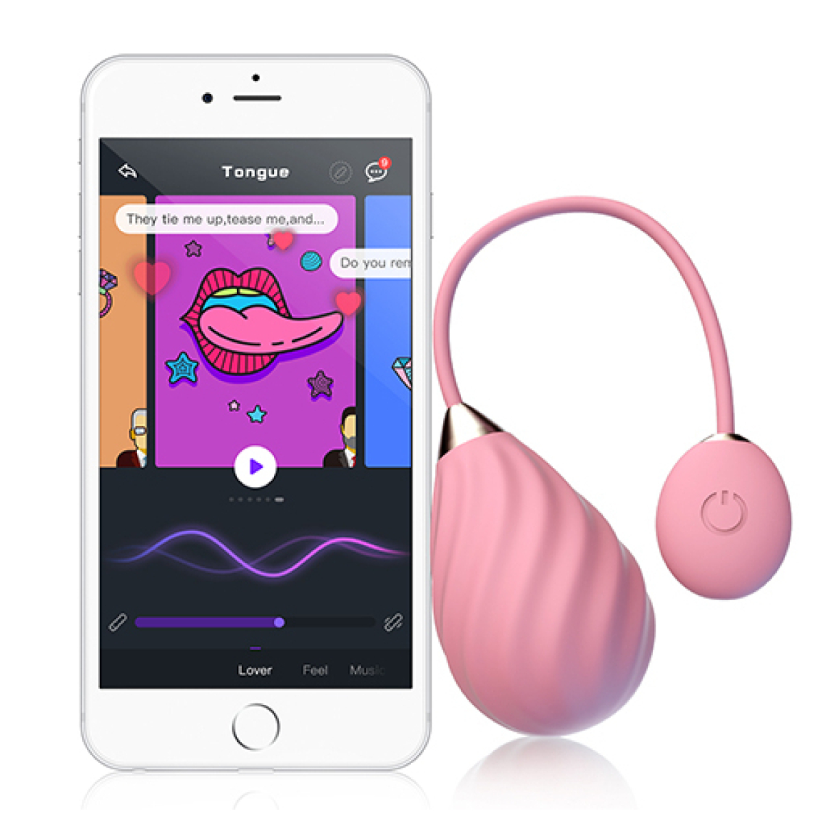 oeuf vibrant connecte magic sundae 6 x 35cm rose