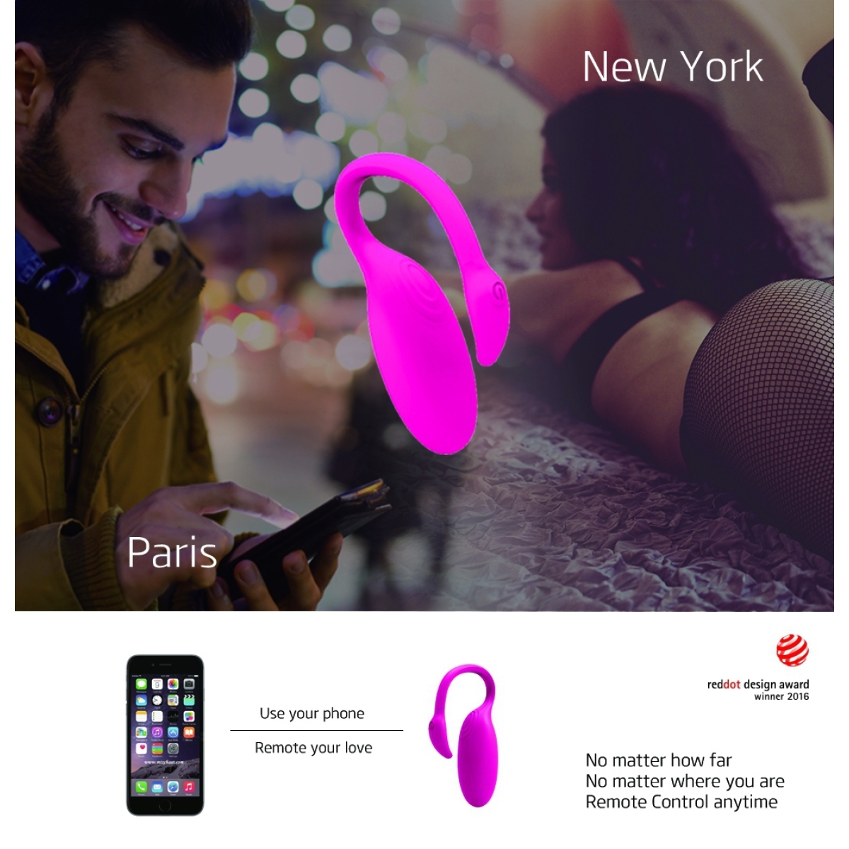 oeuf vibrant flamingo avec controle a distance 72 x 3 cm 8