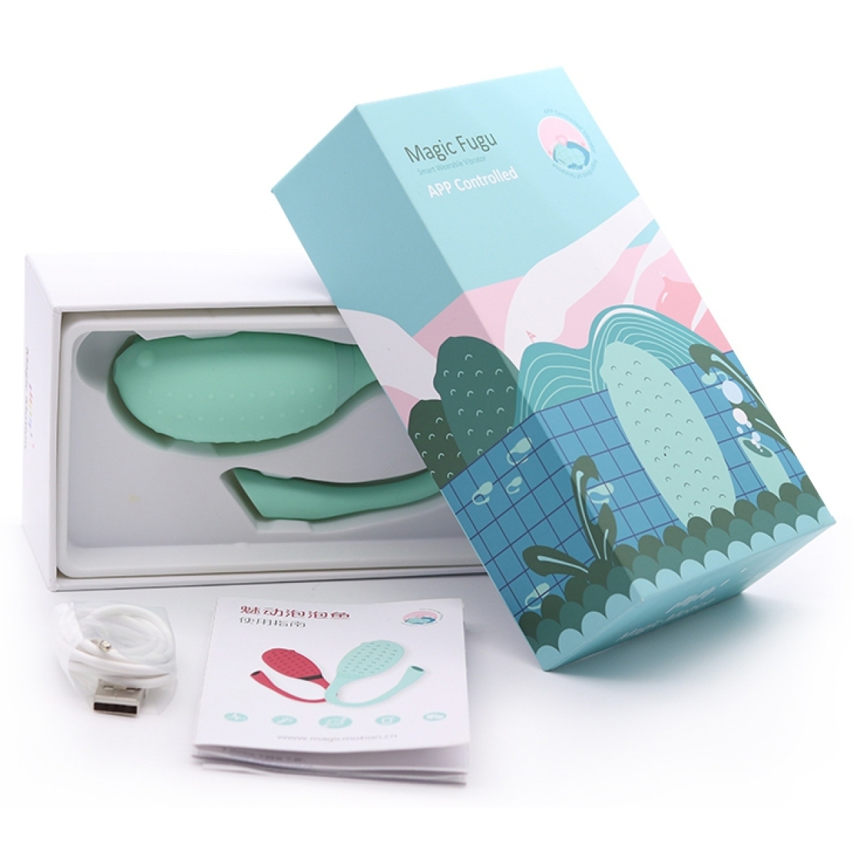 oeuf vibrant fugu controle a distance 7 x 35 cm vert 7