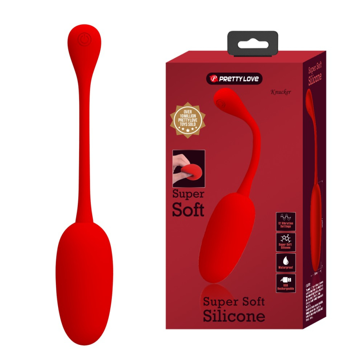 oeuf vibrant knucker 7 x 33cm rouge 5