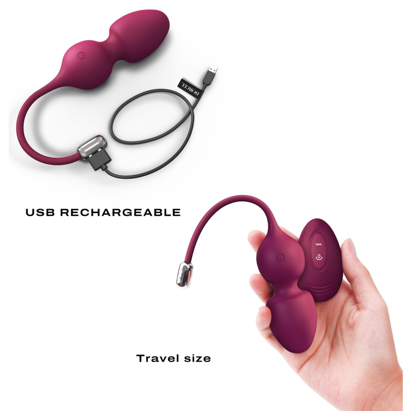 oeuf vibrant love balls dorcel 9 x 35cm mauve 4