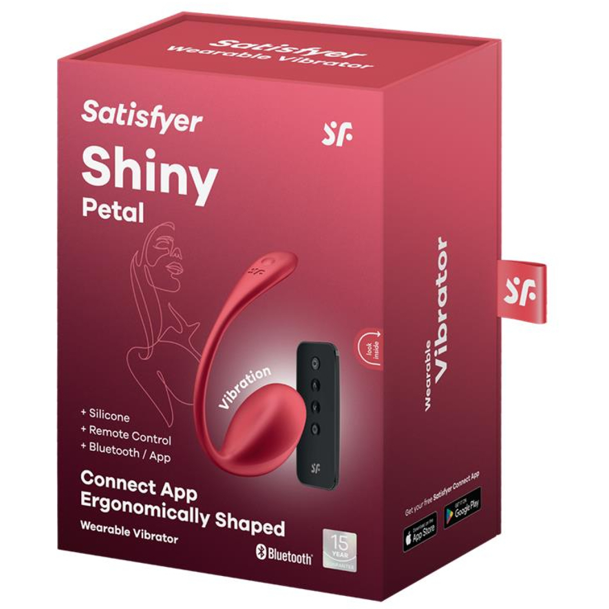 oeuf vibrant sans fil connecte shiny 8 x 4cm rouge 8