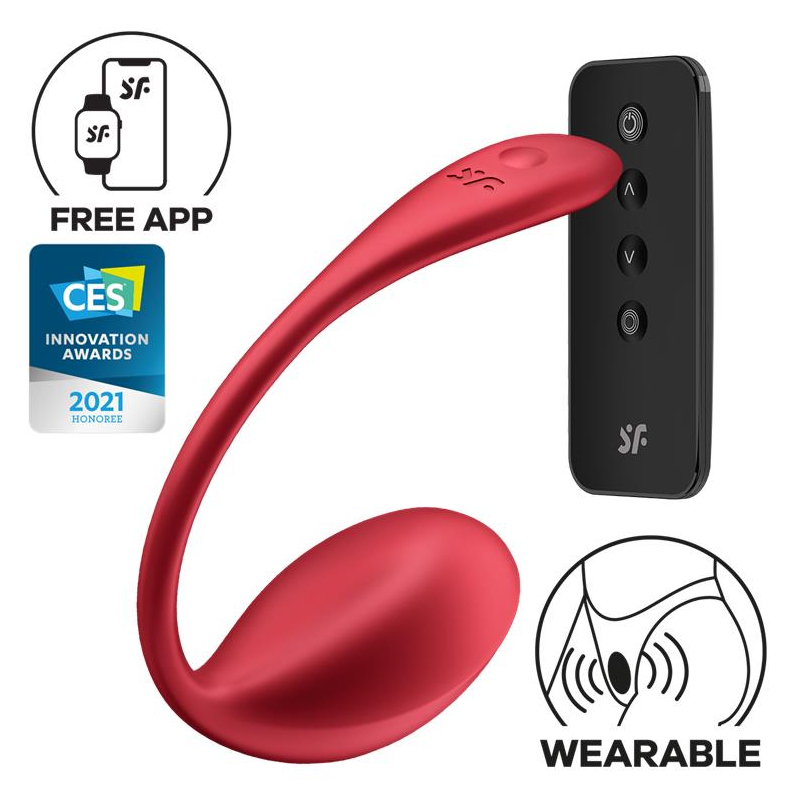 oeuf vibrant sans fil connecte shiny 8 x 4cm rouge