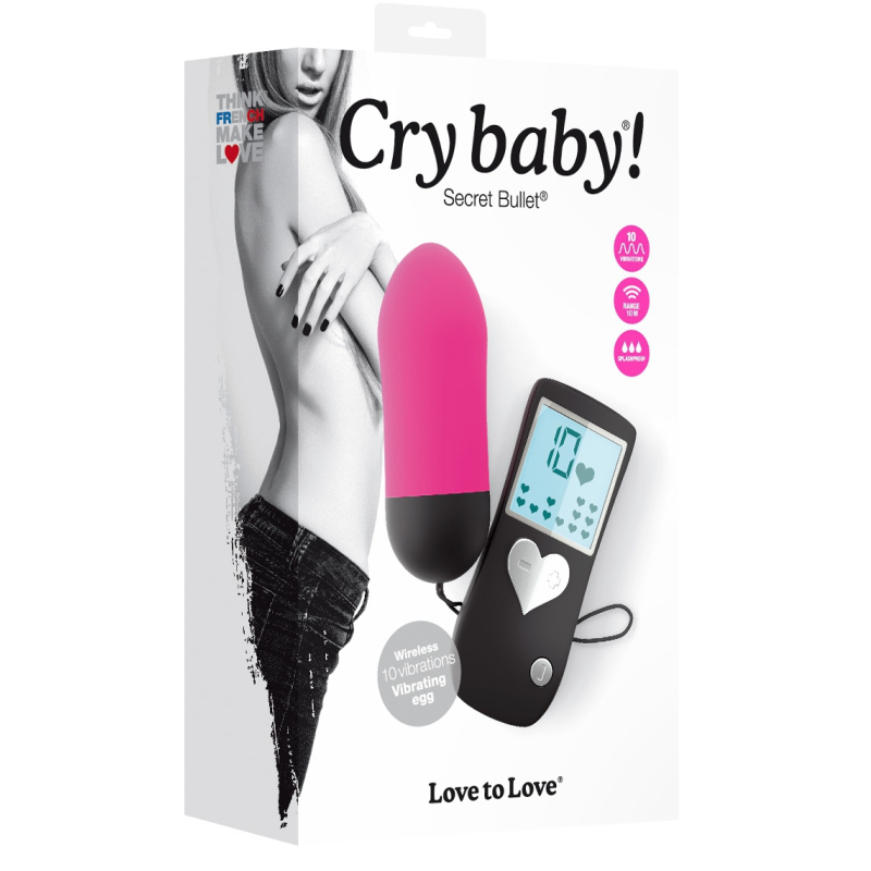 oeuf vibrant sans fil cry baby 75 x 3 cm rose 1
