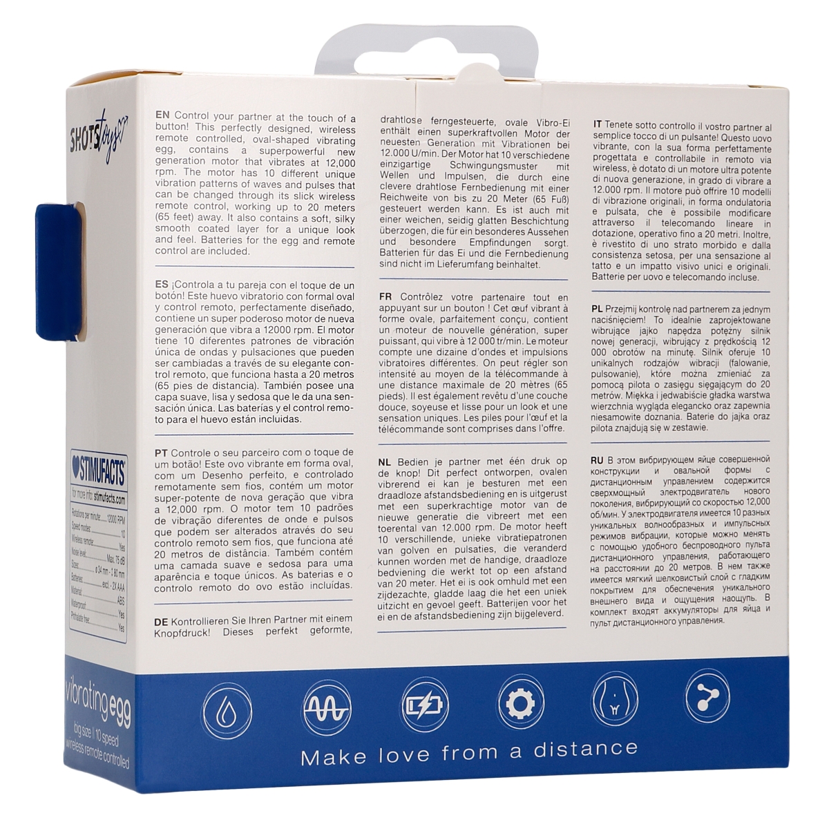 oeuf vibrant sans fil splash 8 x 34 cm bleu 9