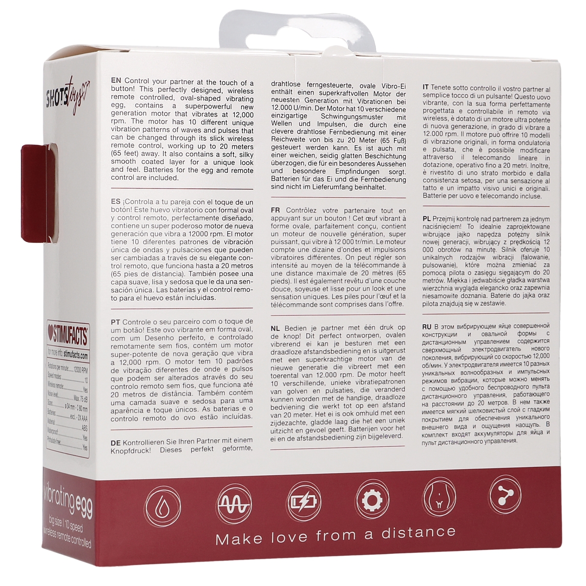 oeuf vibrant sans fil splash 8 x 34 cm rouge 10