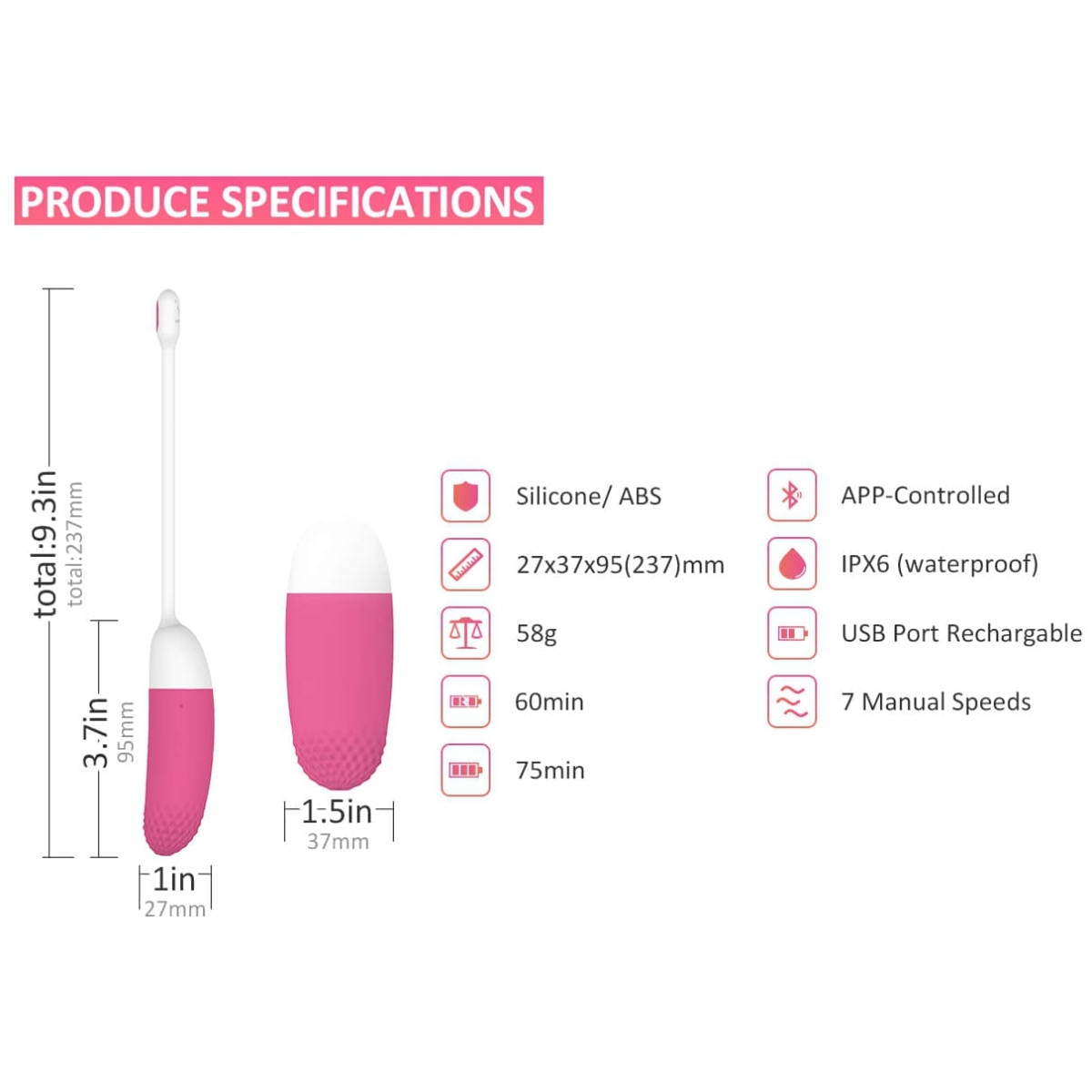 oeuf vibrant vini controle a distance 10 x 36 cm 11