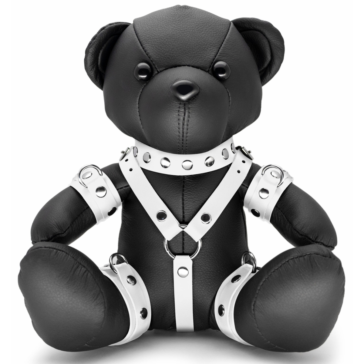 ours en cuir bendy the bdsm teddy bear blanc 1
