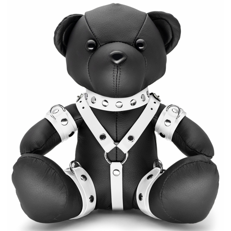 ours en cuir bendy the bdsm teddy bear blanc 1
