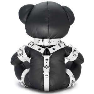 ours en cuir bendy the bdsm teddy bear blanc