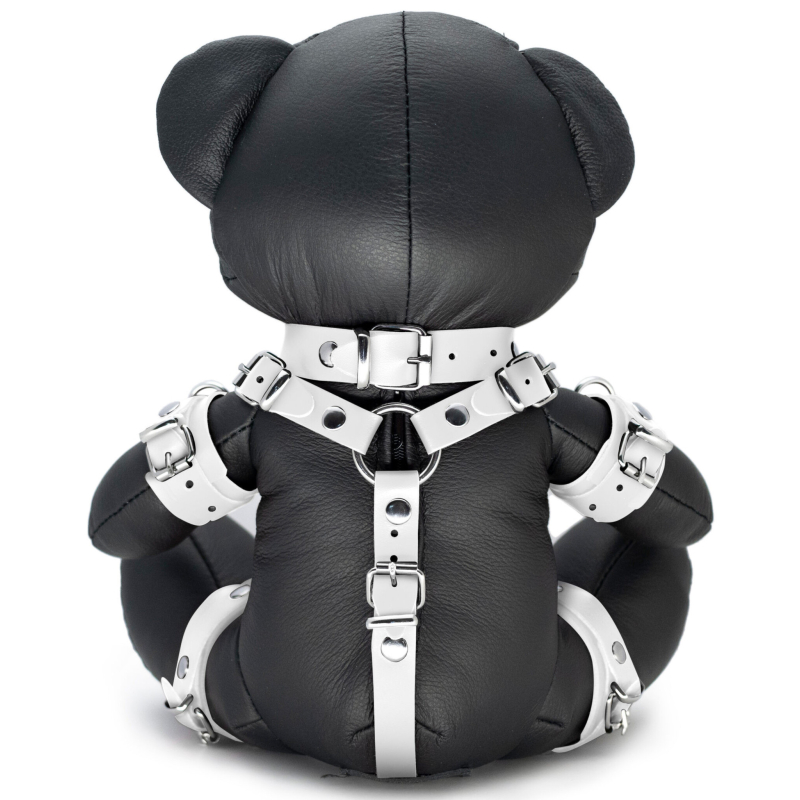 ours en cuir bendy the bdsm teddy bear blanc
