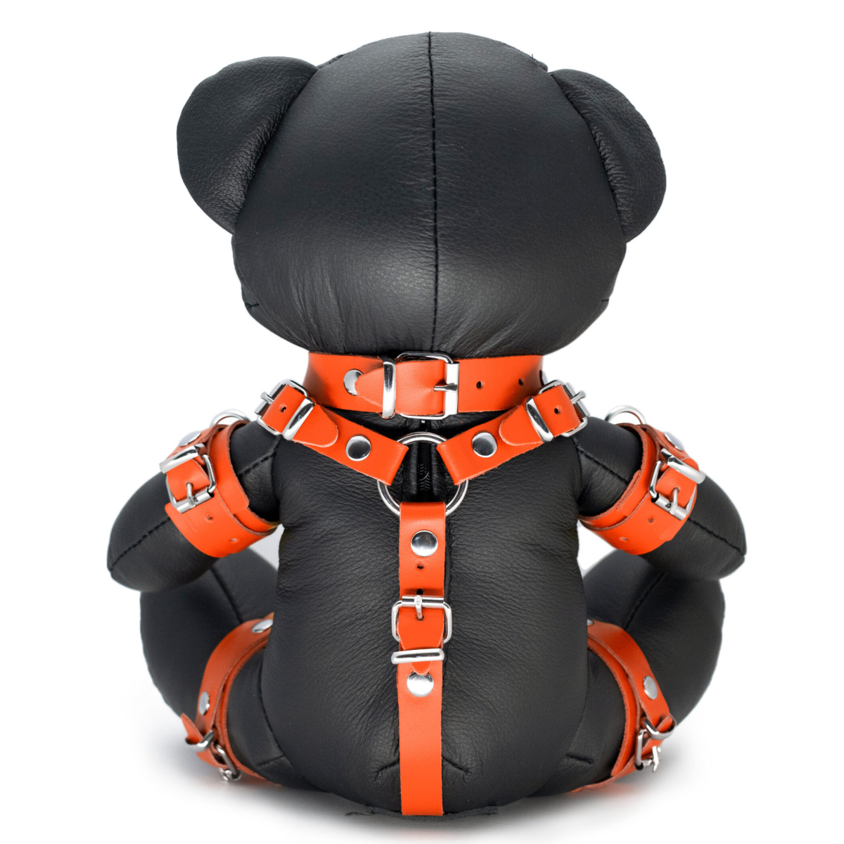 ours en cuir eddy the bdsm teddy bear orange 1