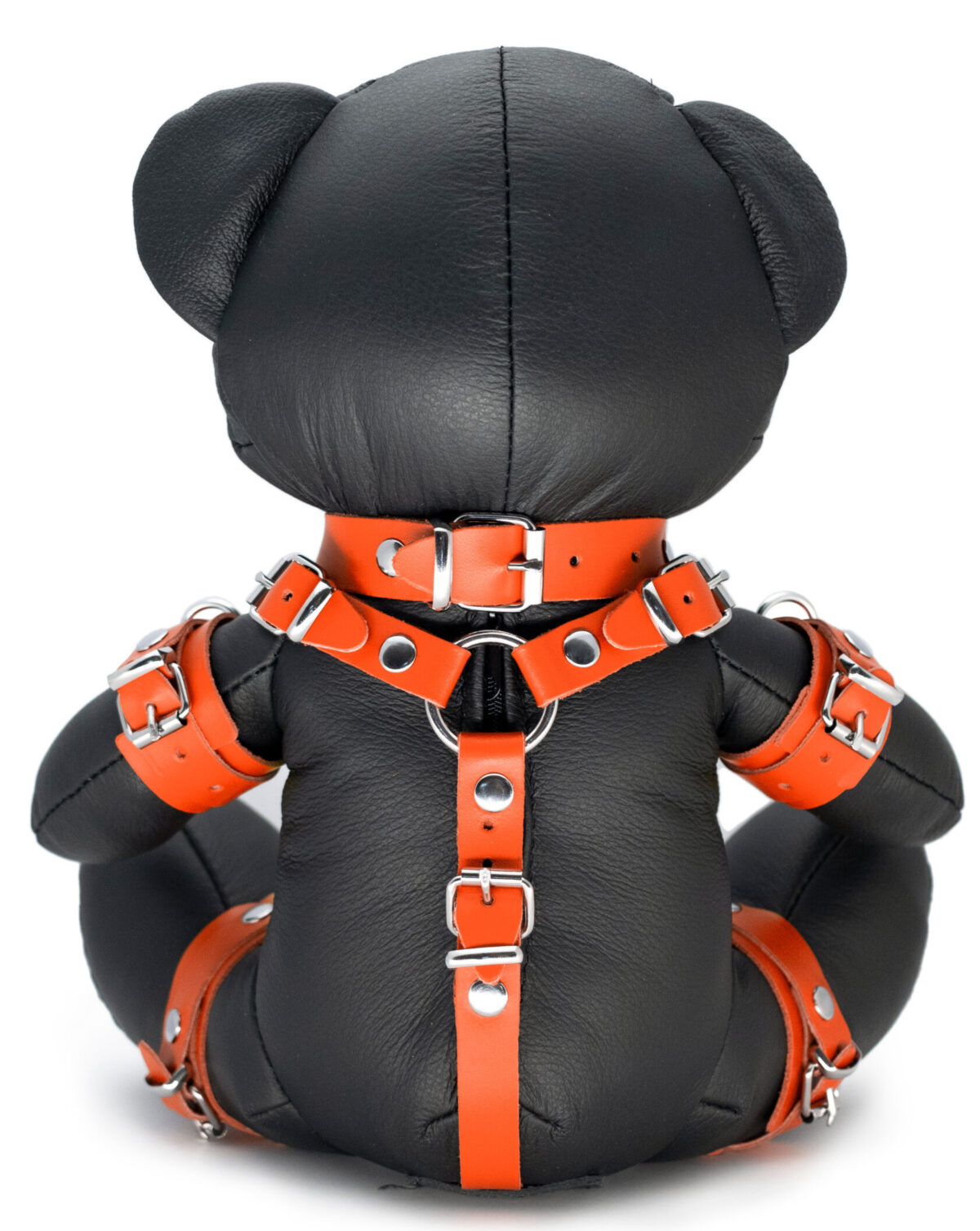 ours en cuir eddy the bdsm teddy bear orange 1