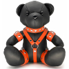 ours en cuir eddy the bdsm teddy bear orange