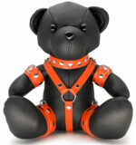 ours en cuir eddy the bdsm teddy bear orange