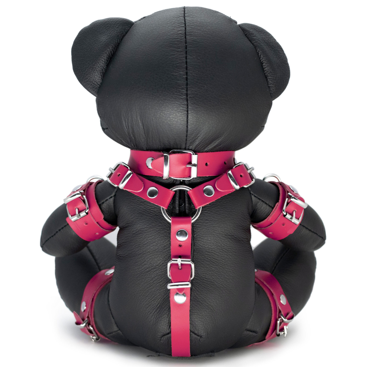 ours en cuir eddy the bdsm teddy bear rose 1