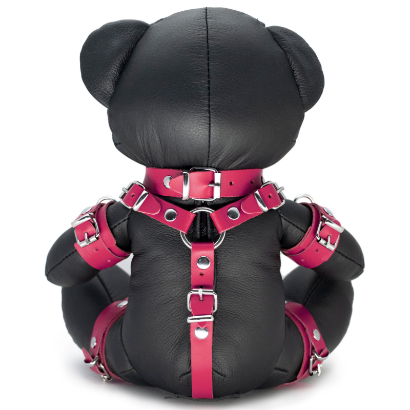 ours en cuir eddy the bdsm teddy bear rose 1