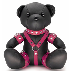 ours en cuir eddy the bdsm teddy bear rose