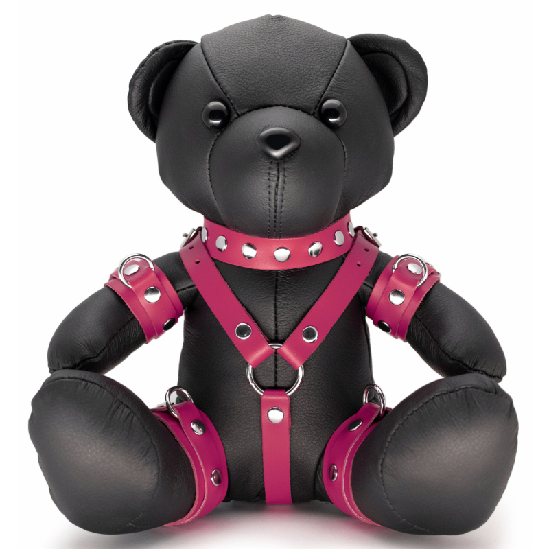 ours en cuir eddy the bdsm teddy bear rose