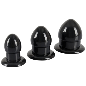 pack de 3 plugs mini fat noirs