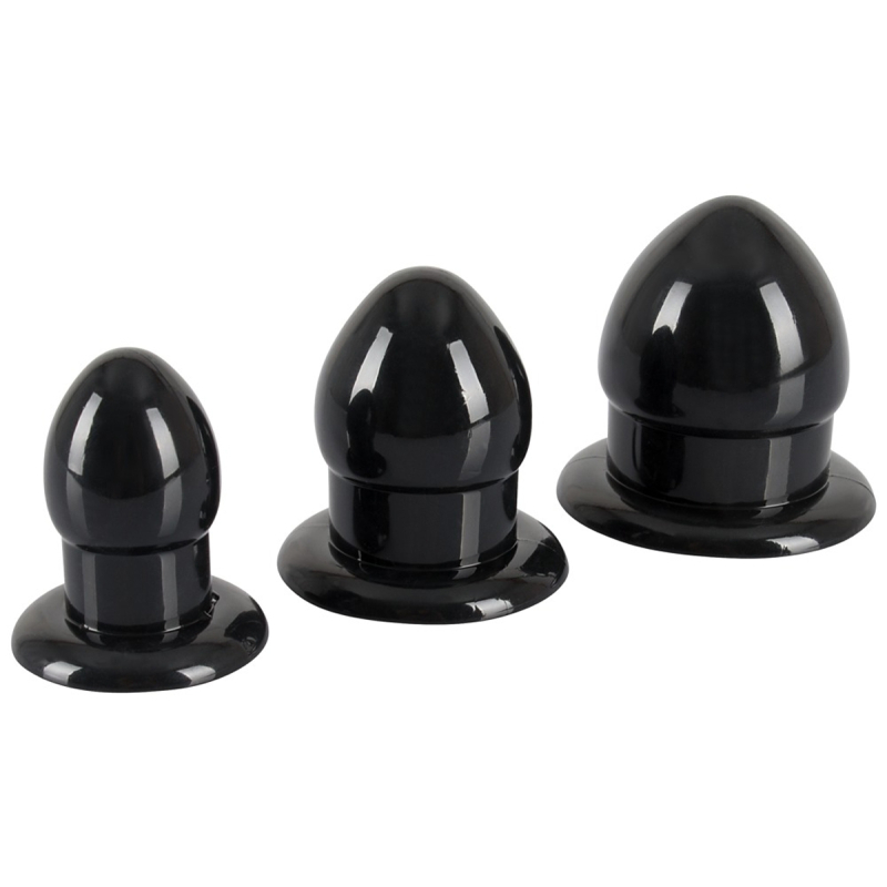 pack de 3 plugs mini fat noirs