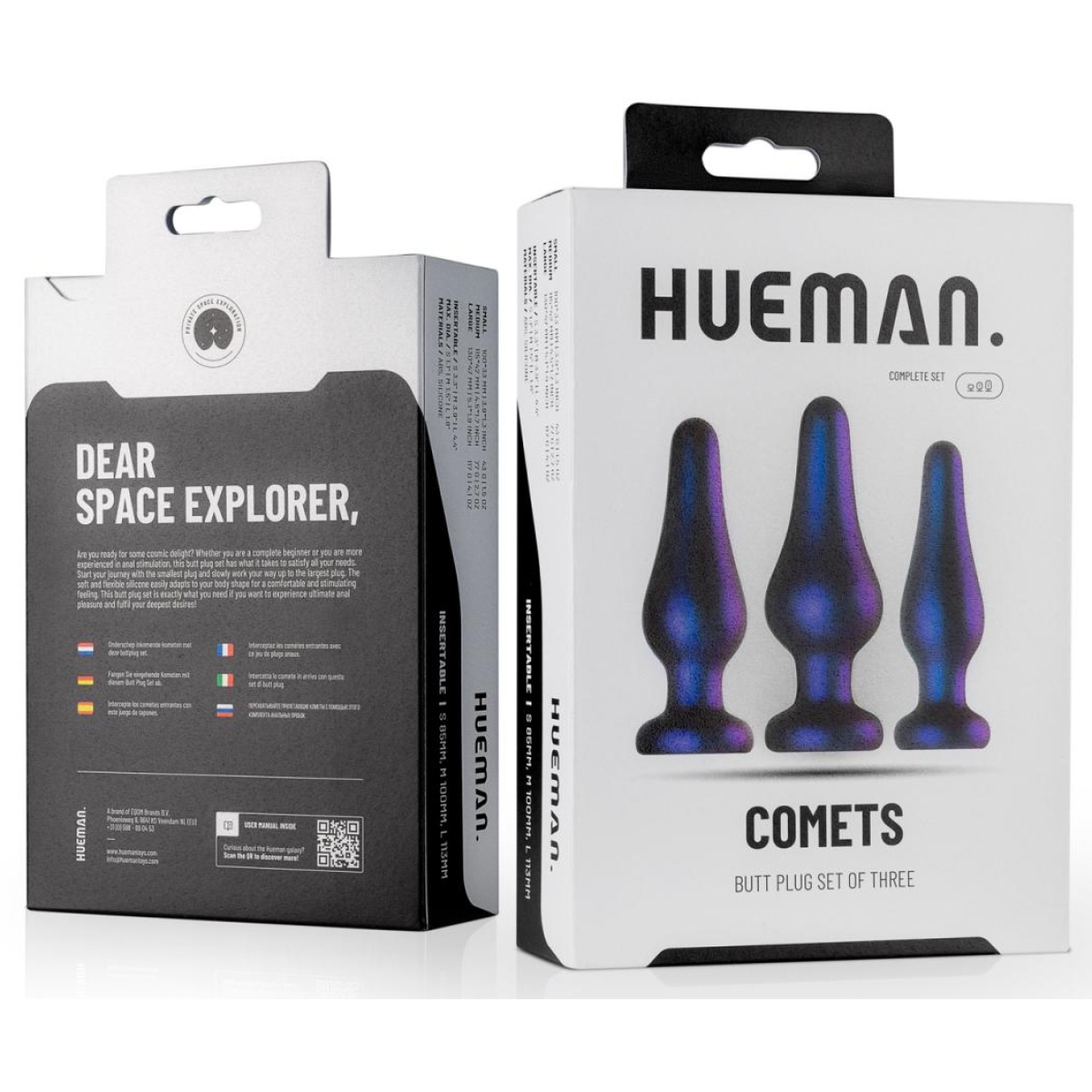 pack de 3 plugs silicone comets hueman 1
