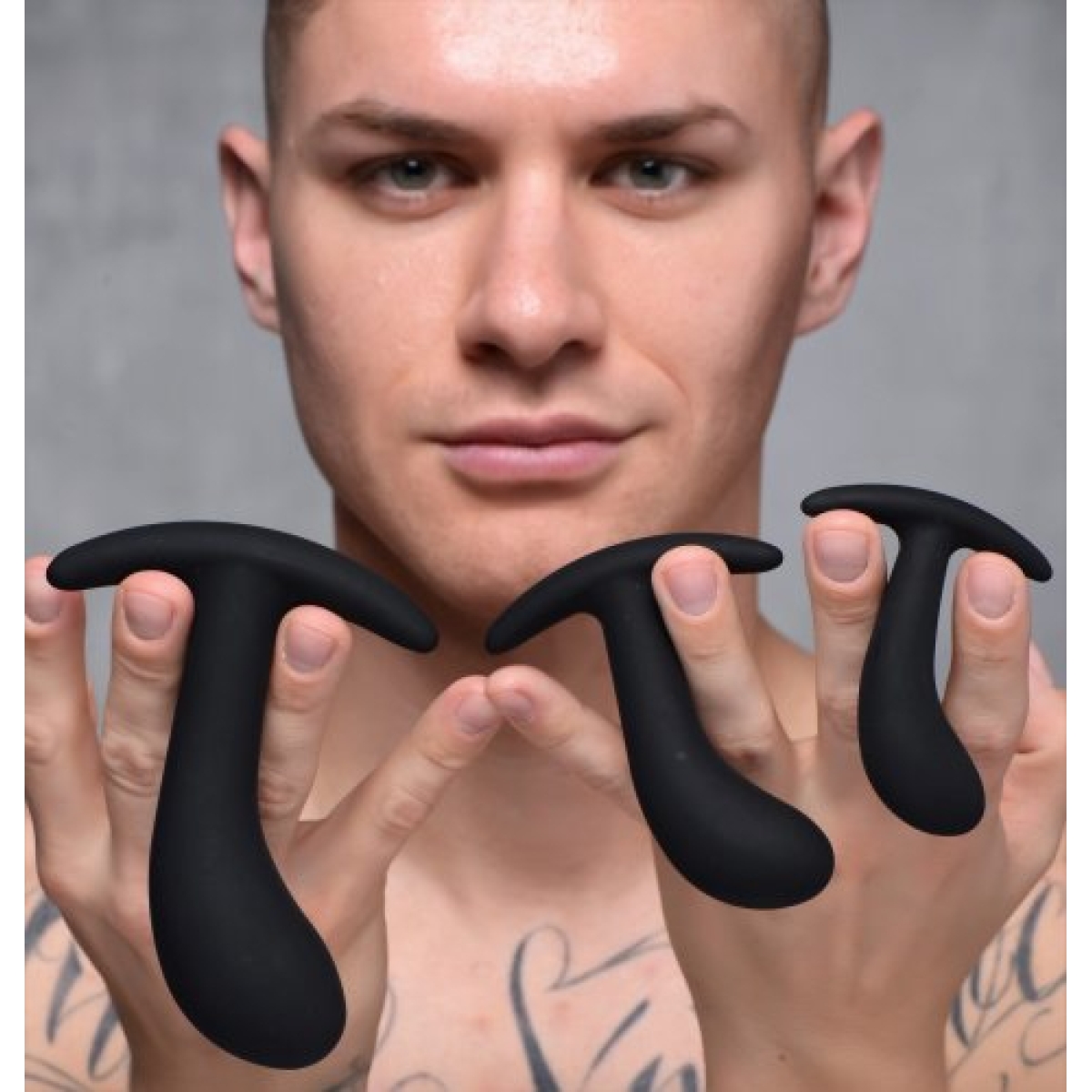 pack de 3 plugs trainer silicone dark delights noirs 3