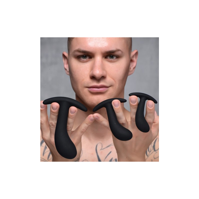 pack de 3 plugs trainer silicone dark delights noirs 3