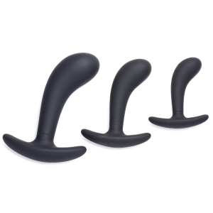 pack de 3 plugs trainer silicone dark delights noirs scaled