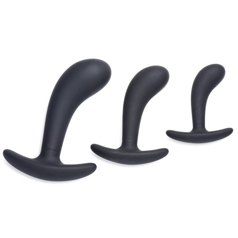 pack de 3 plugs trainer silicone dark delights noirs scaled