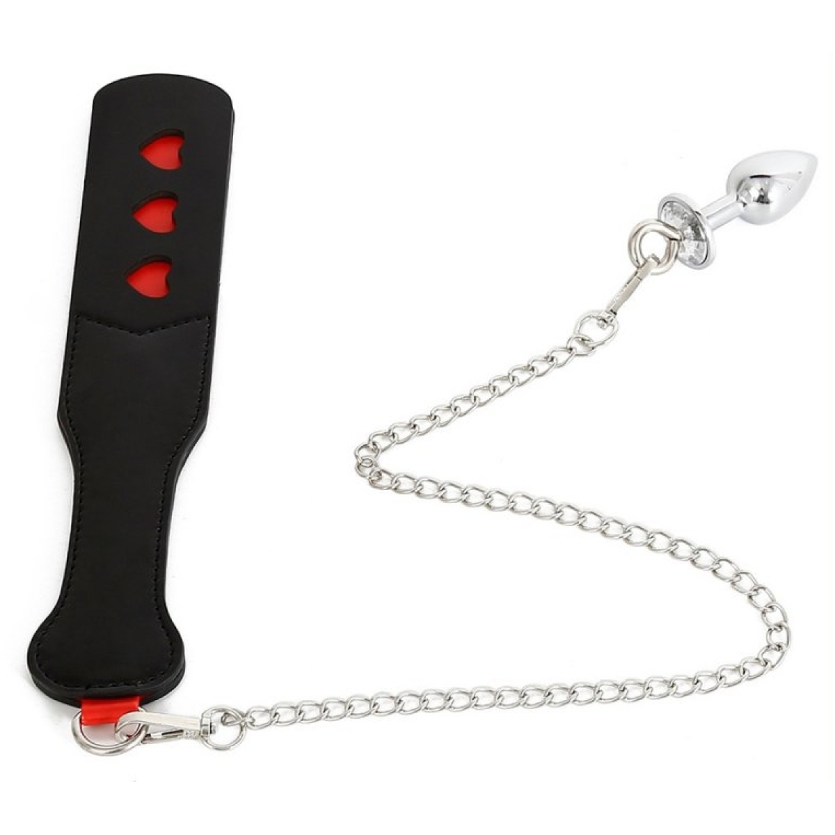 paddle avec chaine et plug spank plug 30cm 2